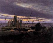 Boats in the Harbour at Evening
